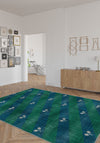 Grand Court Blue Tennis Rug