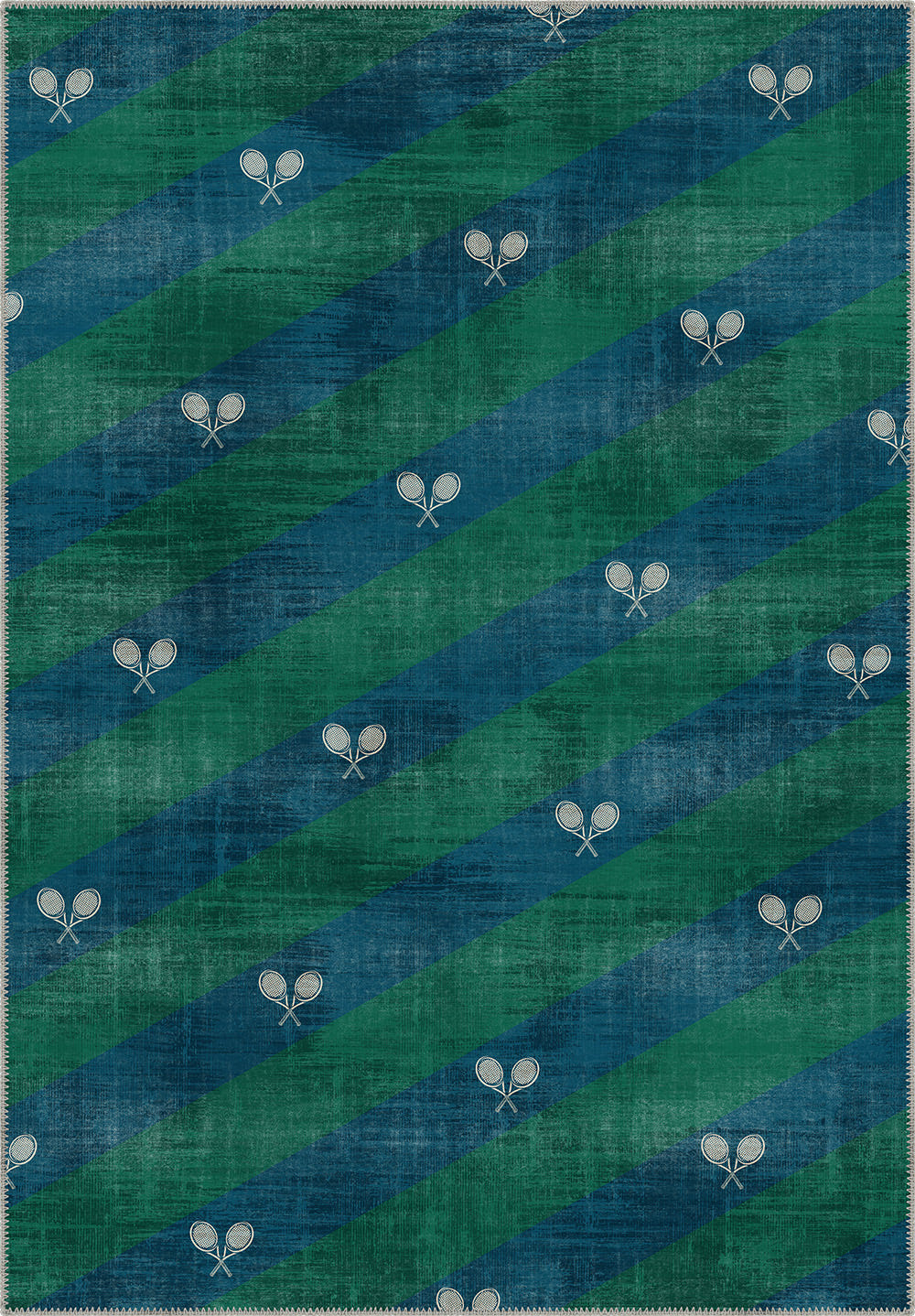 Grand Court Blue Tennis Rug