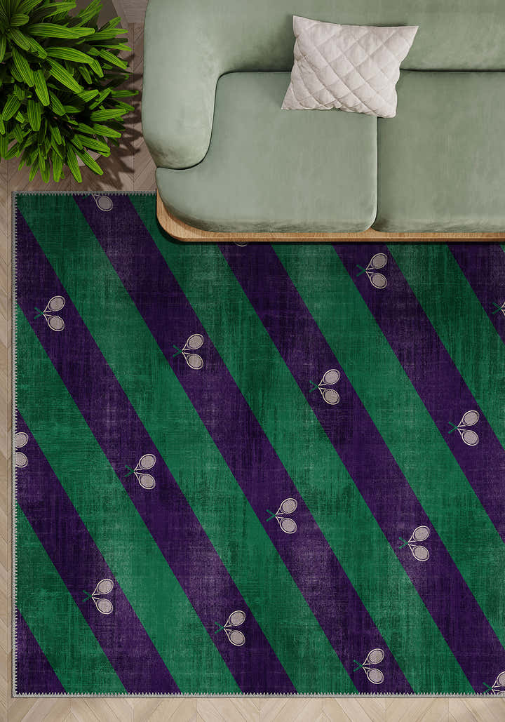 Grand Court Purple Tennis Rug