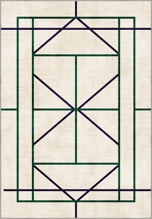 Tennis Club Geometry Rug