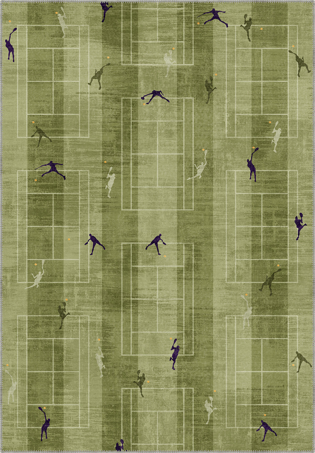 Centre Court Tennis Players Rug