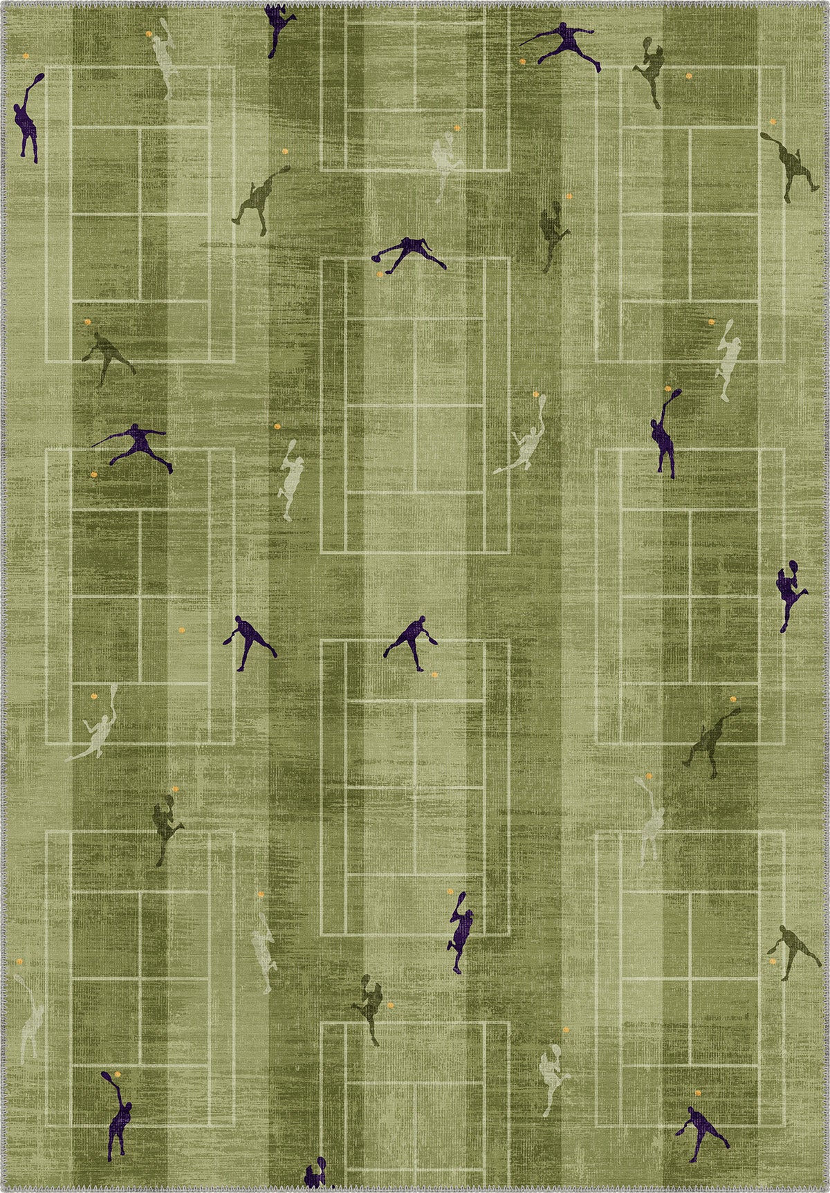 Centre Court Tennis Players Rug