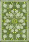 Racquet Club Green Tennis Medallion Rug
