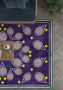 Racquet Club Purple Tennis Rug
