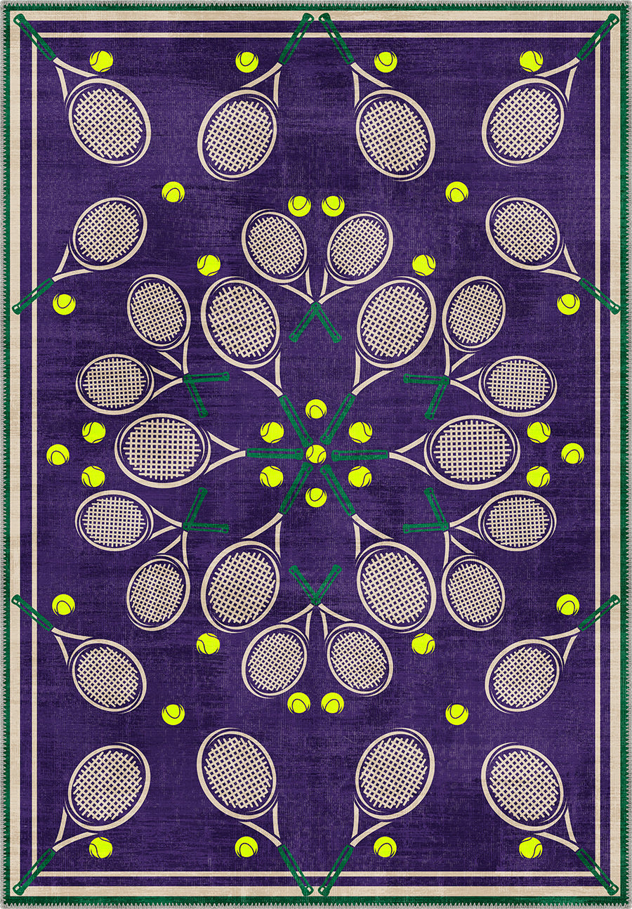 Purple tennis rug