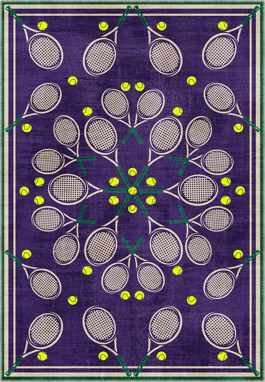 Purple tennis rug