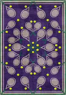 Purple tennis rug