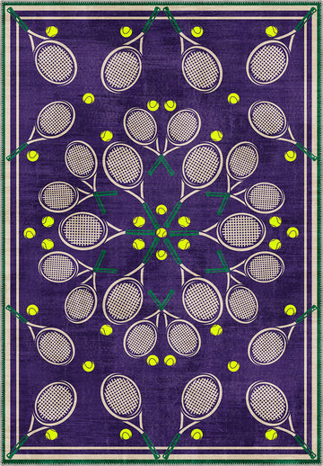 Purple tennis rug