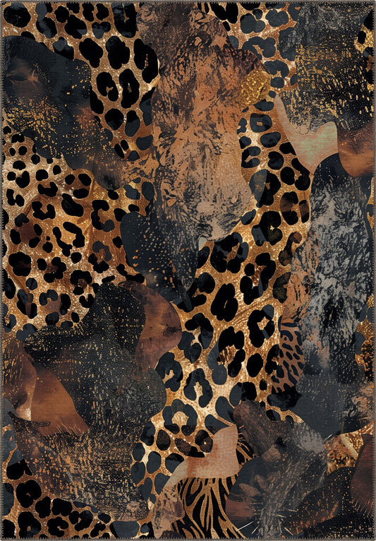Caius Brown Animal Print Rug