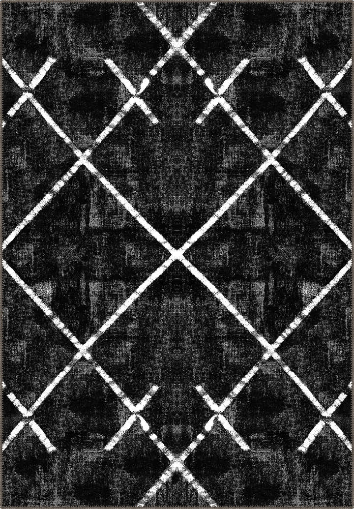 Margot Washable Black and White Rug