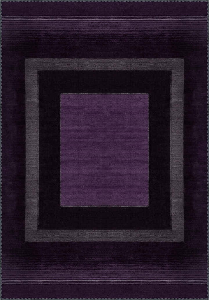 Mila Bordered Purple Washable Rug