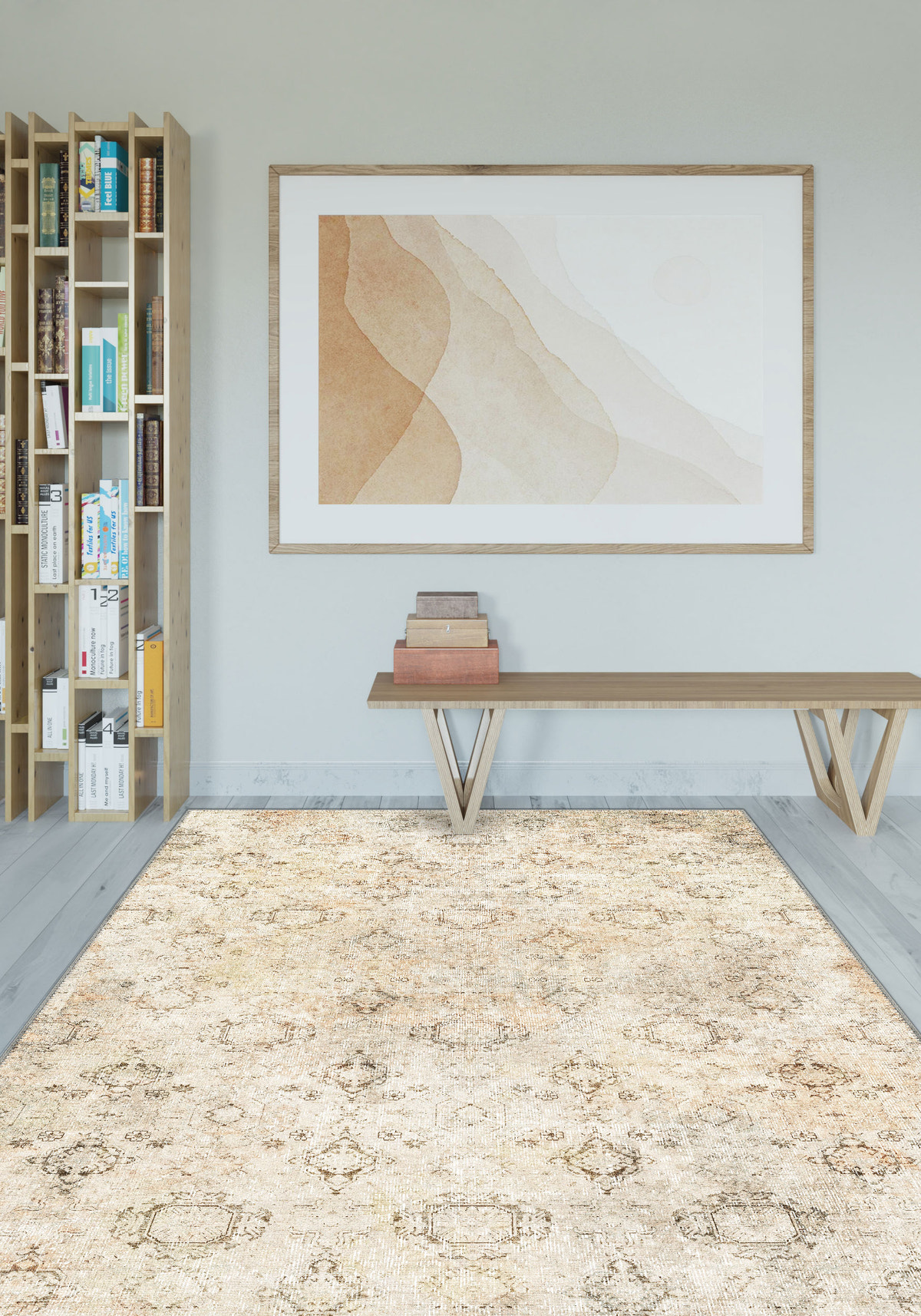 Ariana Cream Boho Washable Rug