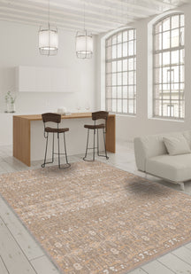 Gaia Washable Beige Rug