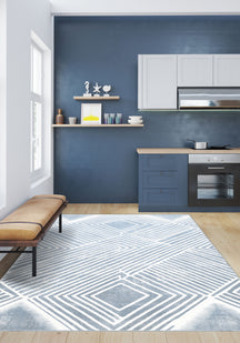 Bram Light Blue Art Deco Rug