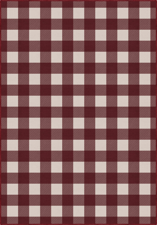 Jove Checkered Red Rug