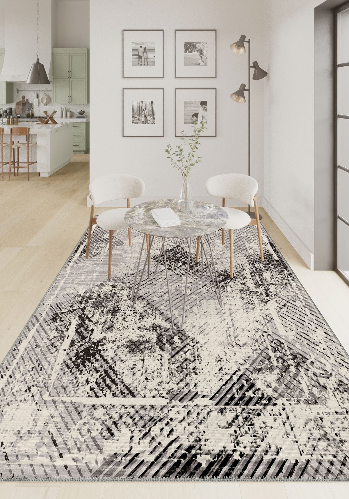 Briar Black Striped Rug