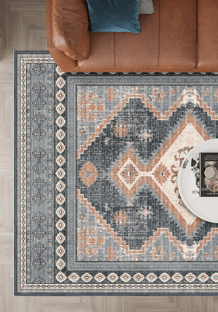 Magnus Medallion Washable Rug