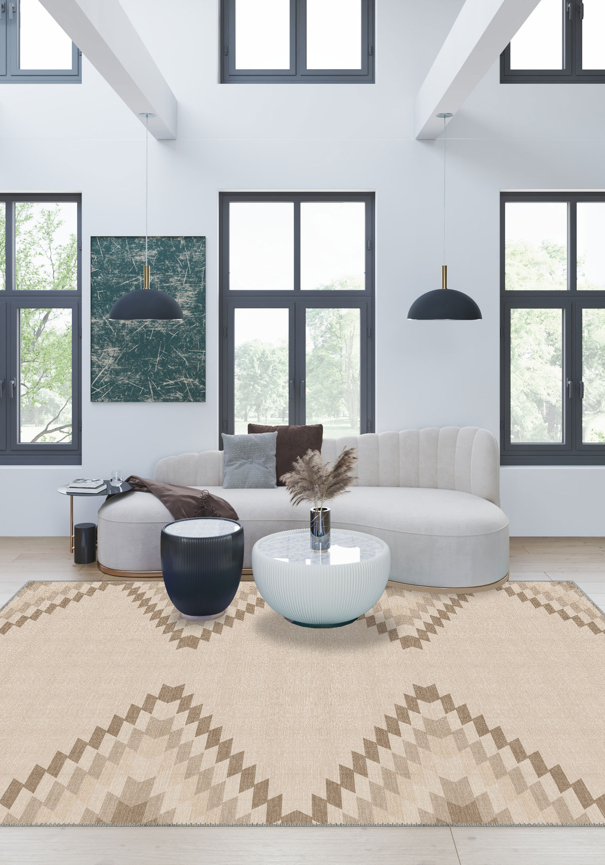 Cadmus Geometric Light Brown Rug