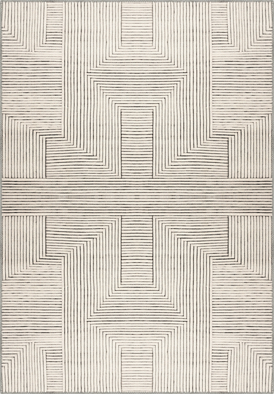 Theron Geometric Beige Rug