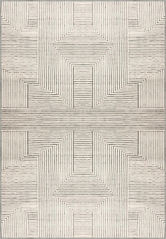 Theron Geometric Beige Rug