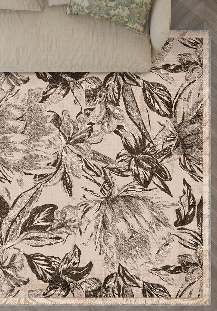 Liora Floral Beige Rug