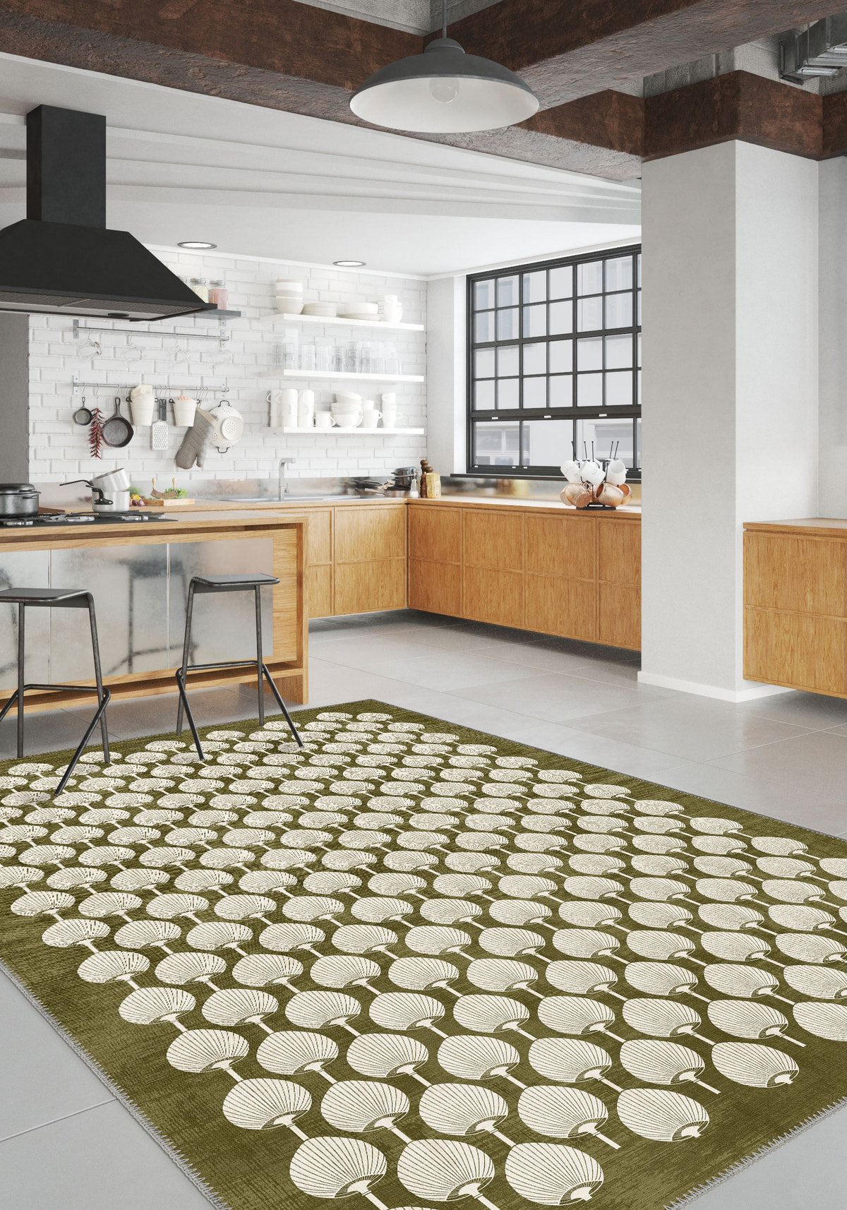 Solon Washable Green Rug