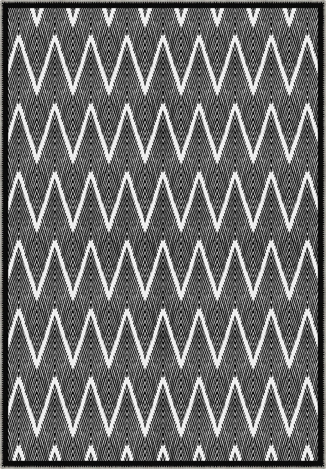 Siena Black and White Chevron Rug