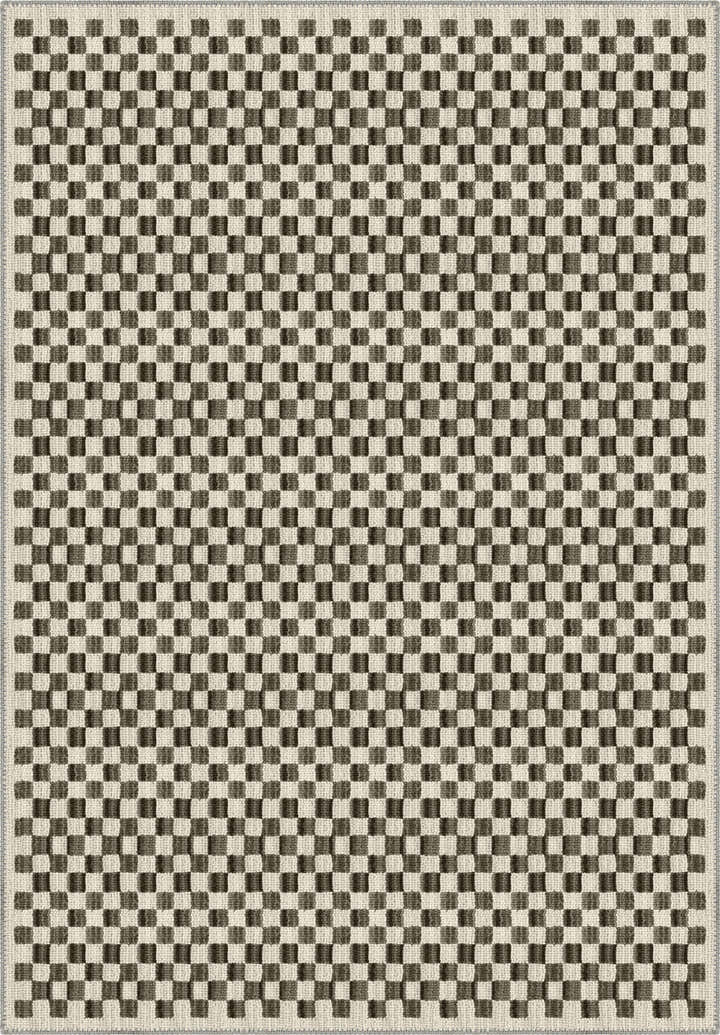 Ophelia Beige Brown Checkered Rug