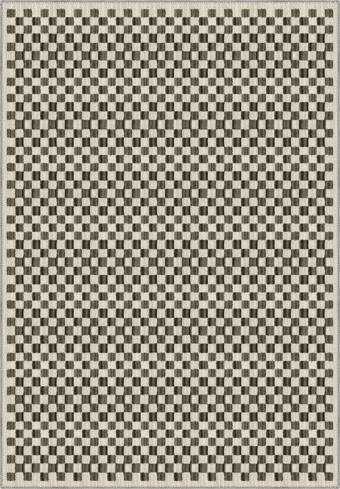 Ophelia Beige Brown Checkered Rug