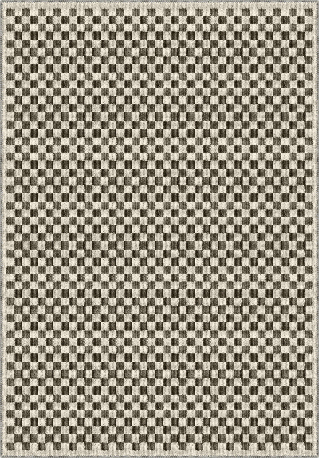 Ophelia Beige Brown Checkered Rug