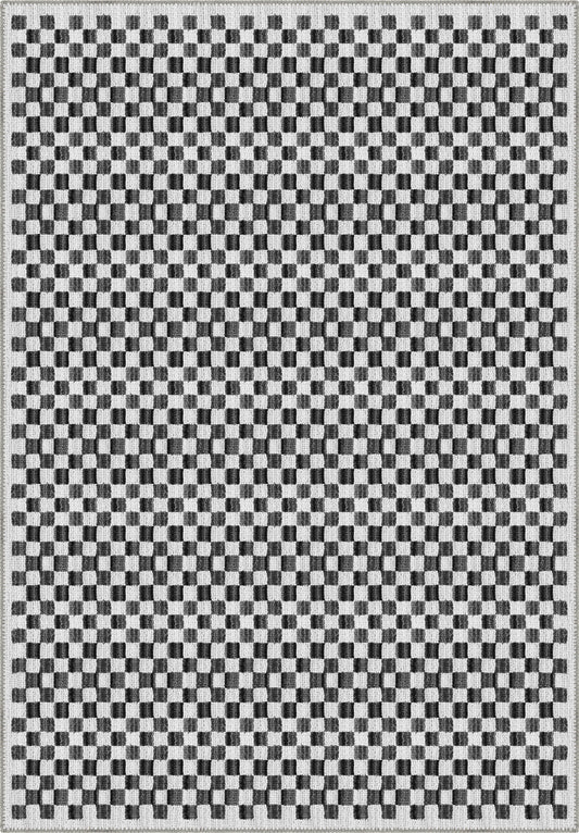 Ophelia Black and White Checkered Rug