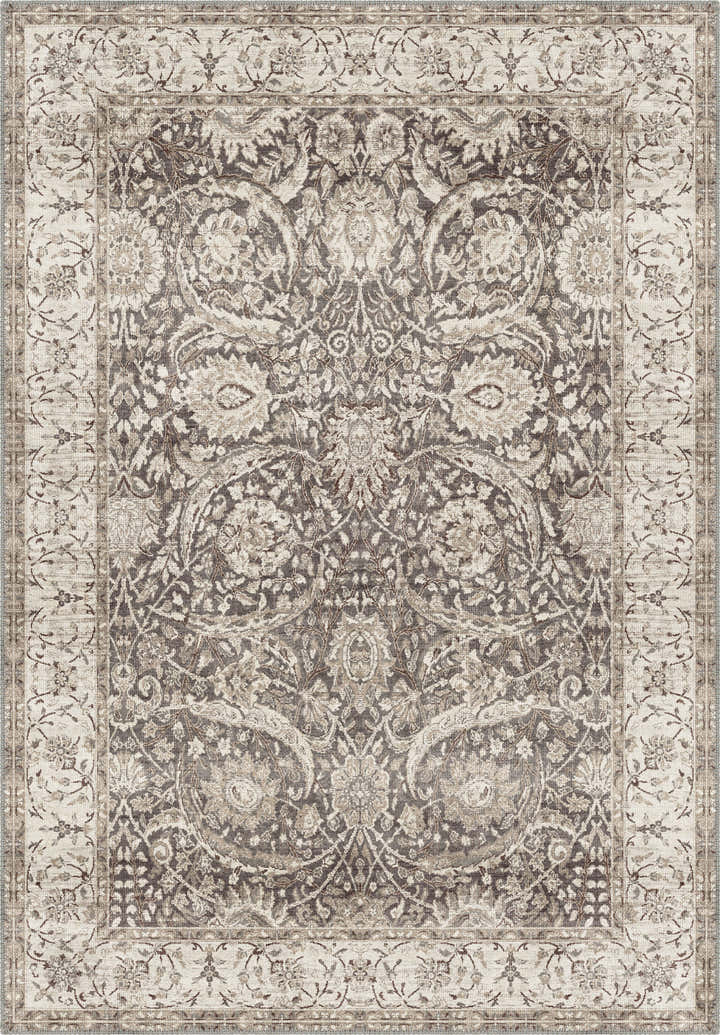 Leonie Washable Brown Vintage Rug