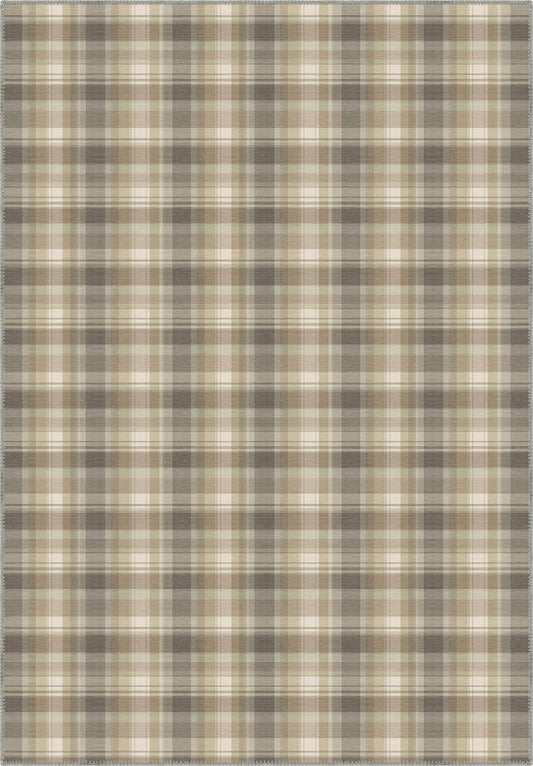 Odette Beige Plaid Rug