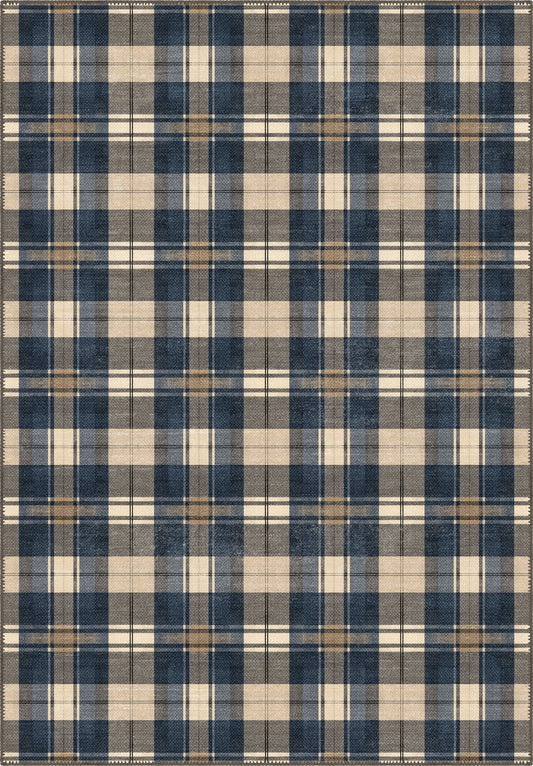 Odette Washable Plaid Rug
