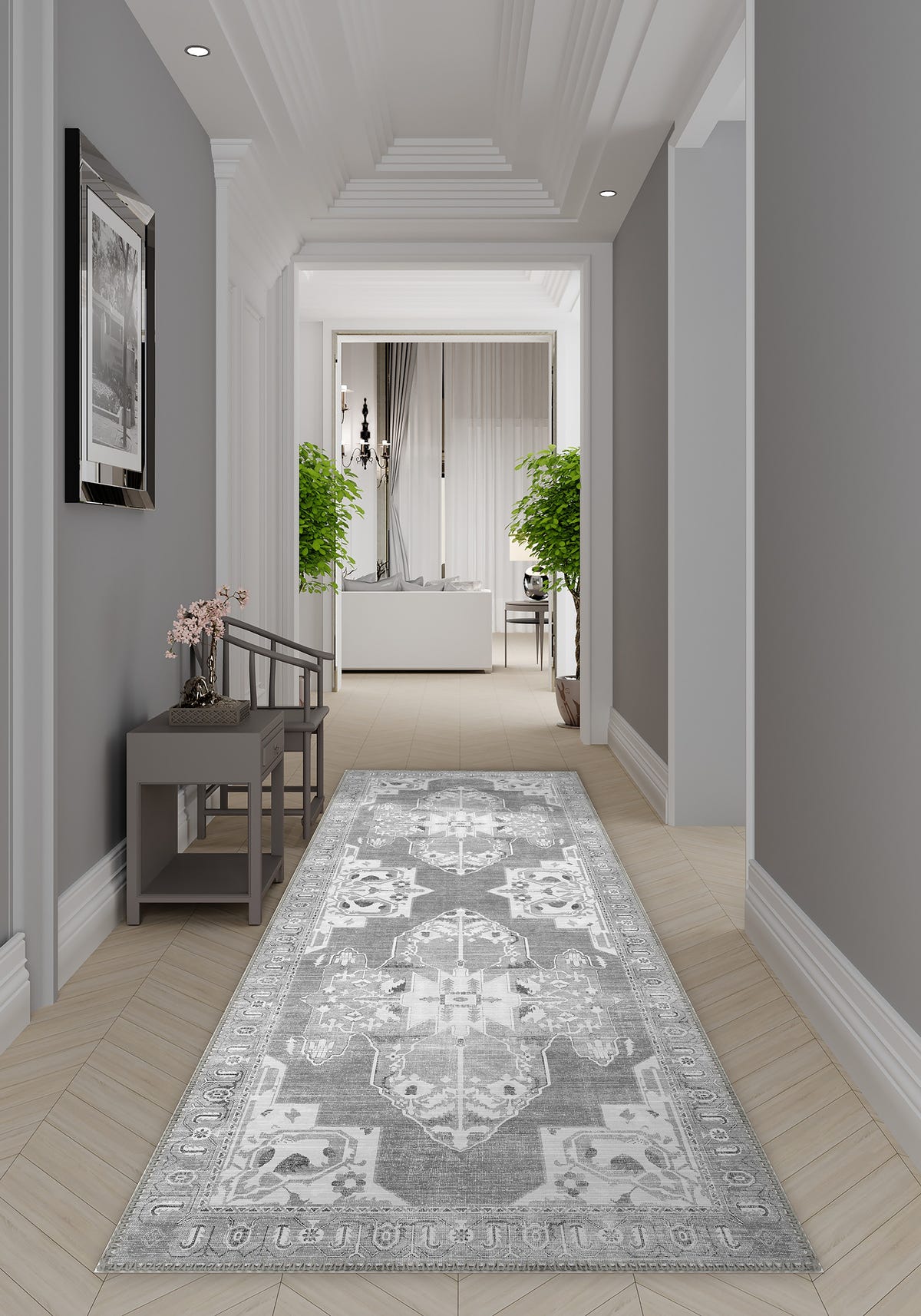 Adrian Grey Medallion Rug