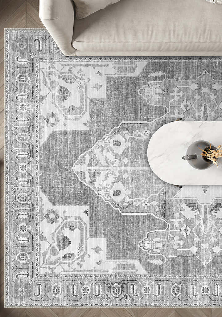 Adrian Grey Medallion Rug