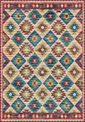 Multicolor Turkish kilim rug.
