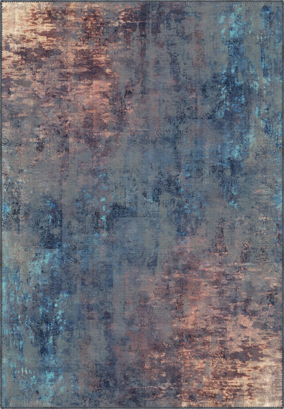 Lydia Brown and Blue Modern Rug