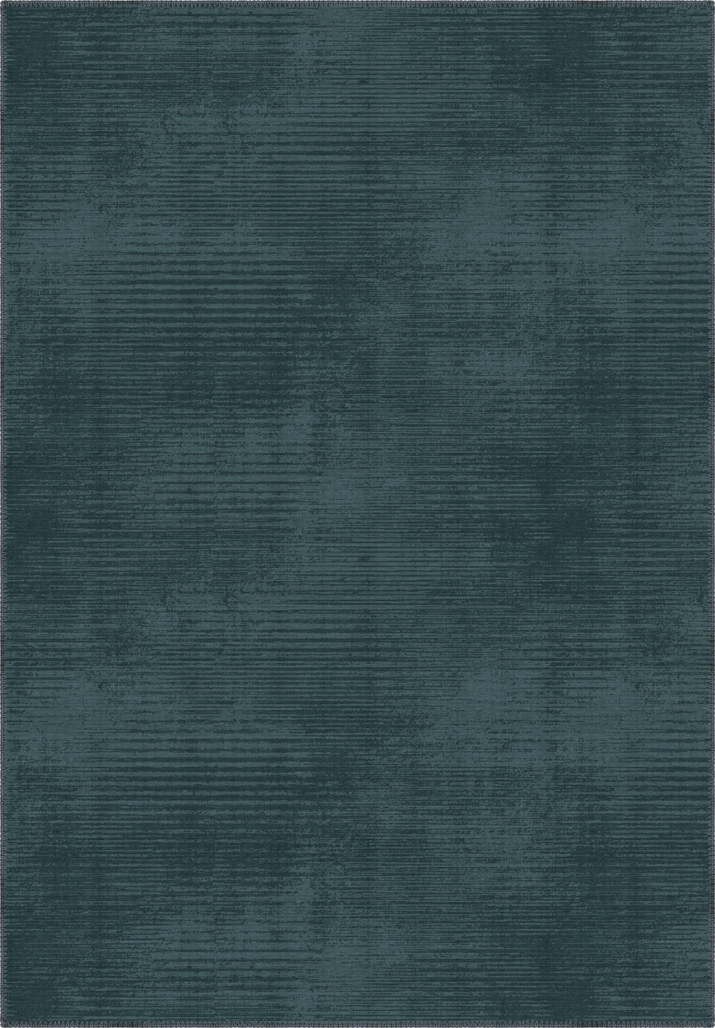 Teal rug with a subtle pattern on a plain background