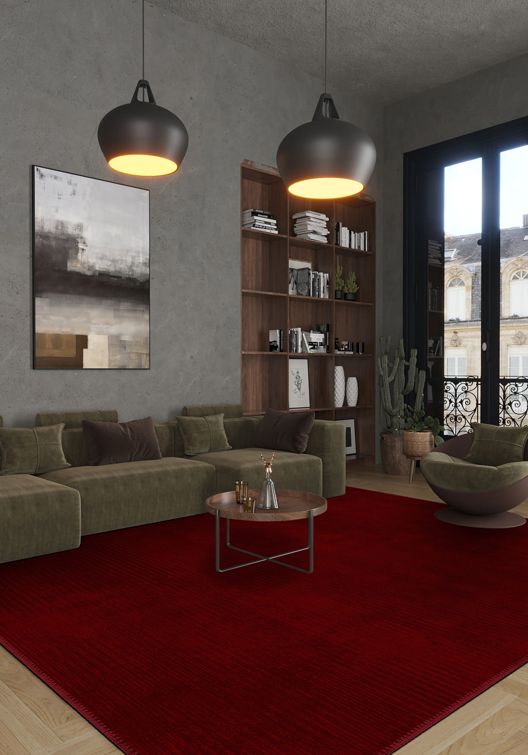 Oliver Crimson Red Rug