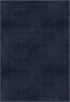 Navy blue rug with a subtle pattern in midnight blue tones.