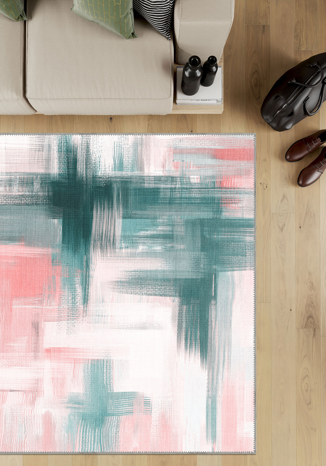 Kasen Abstract Pink Rug