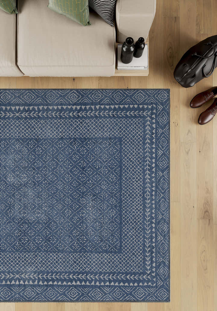 Calyra Navy Modern Rug