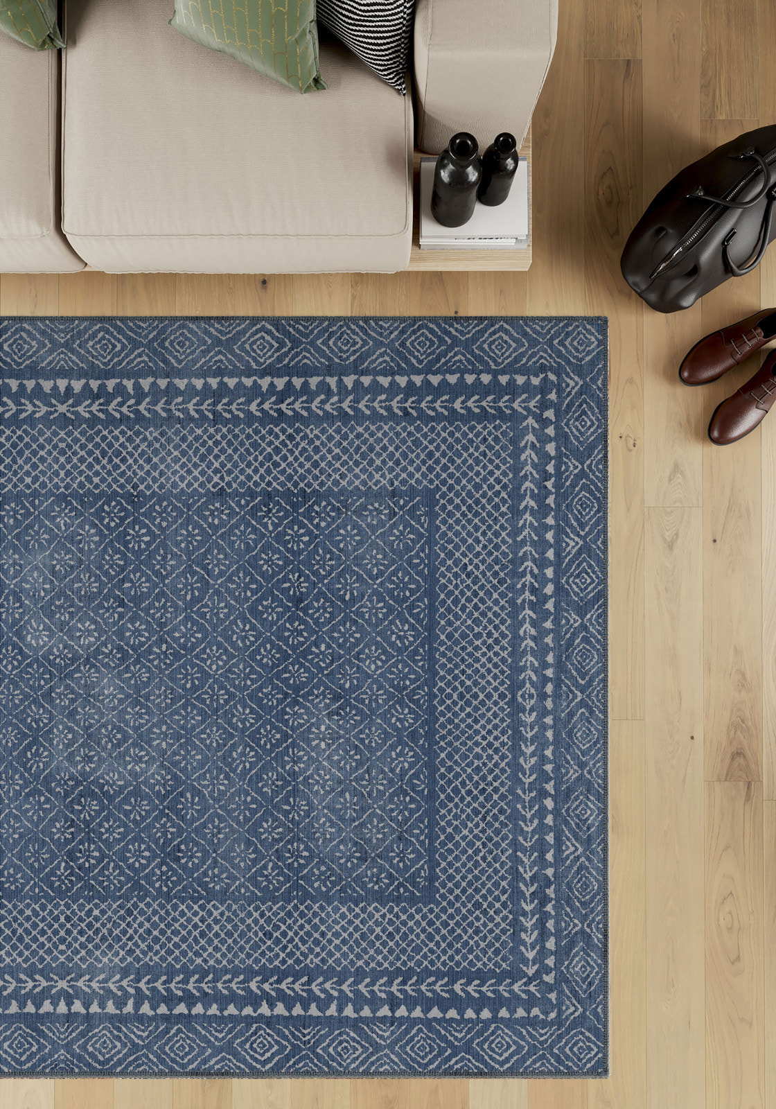 Calyra Navy Modern Rug