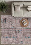 Nora Abstract Washable Pink Rug