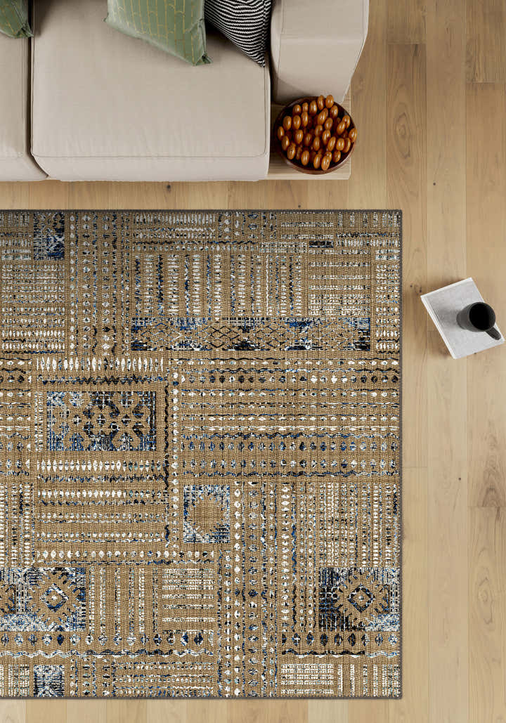 Nora Abstract Brown Modern Rug