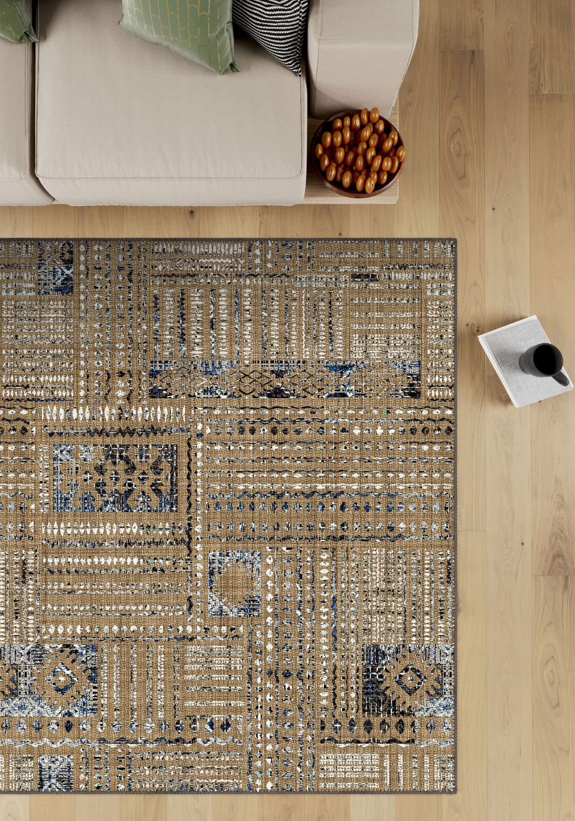 Nora Abstract Brown Modern Rug