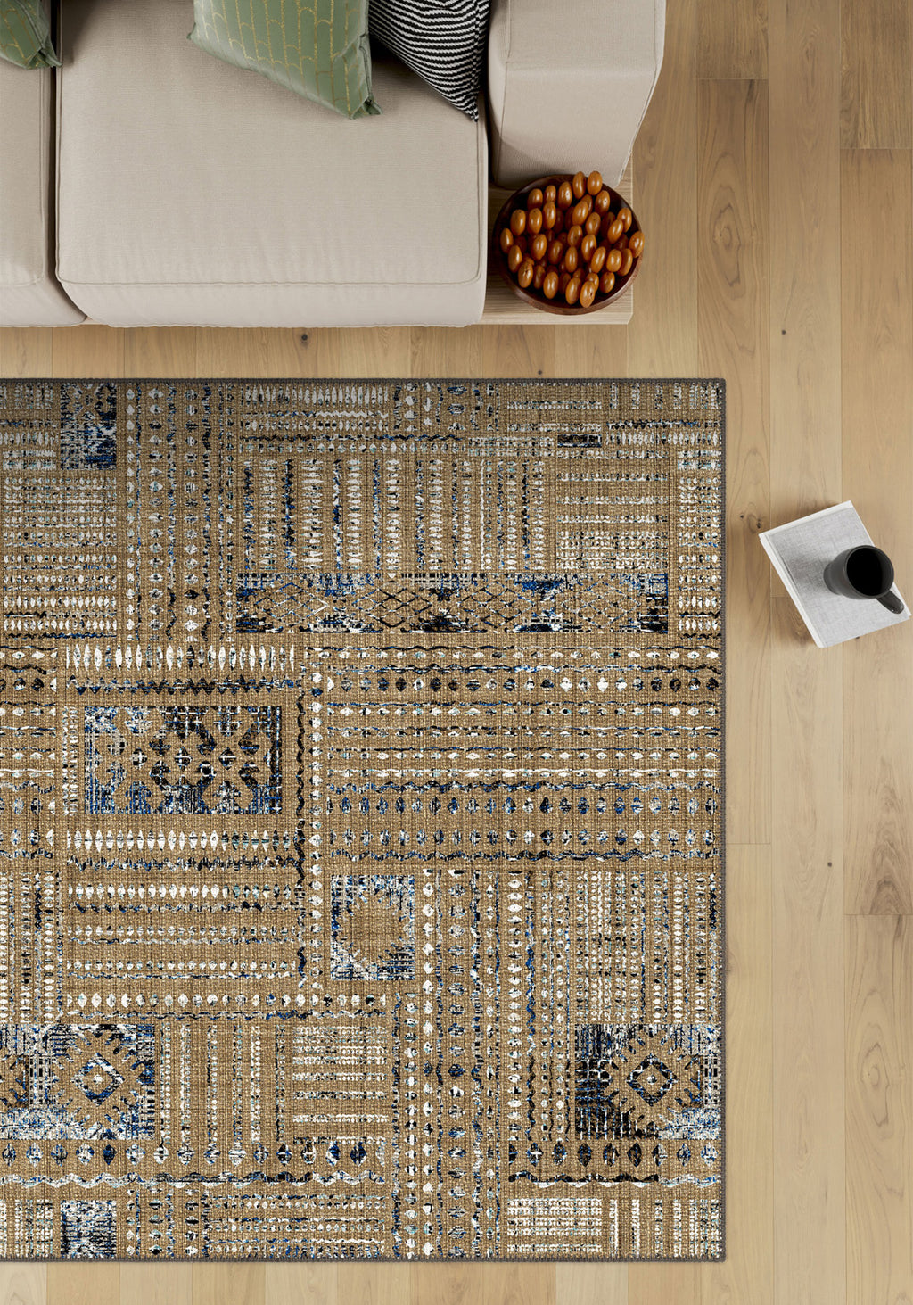 Nora Abstract Brown Modern Rug