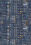Nora Blue Abstract Washable Rug