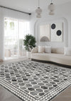 Elvara Bordered Grey Washable Rug